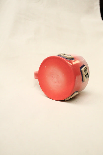 books + gradient coffee cup (rouge/baby pink)