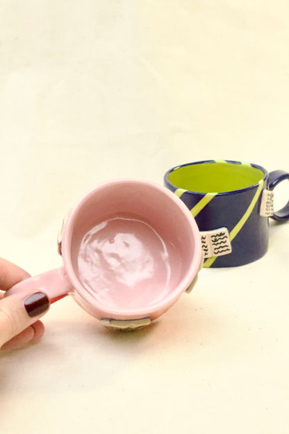 books + gradient coffee cup (rouge/baby pink)
