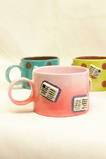 books + gradient mug (rouge/baby pink)